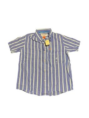 Abercrombie & Fitch Kids Button Down Short Sleeve Shirt Blue and Teal Size L